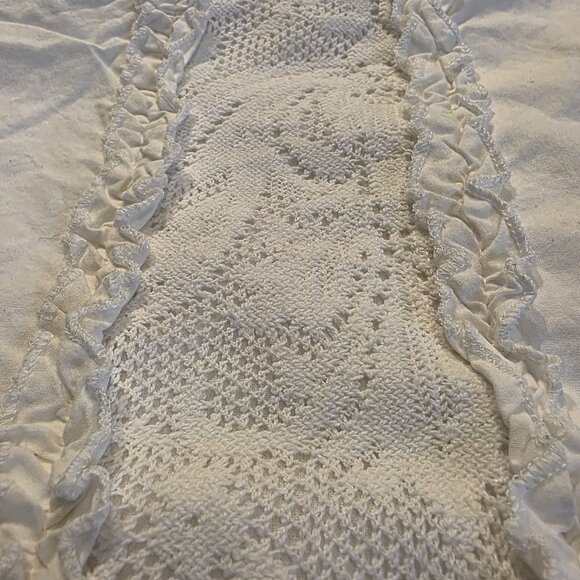 Shabby‎ Chic King sz White Pillowcase With Lace Accents & Ruffles 100% Cotton - Picture 10 of 10